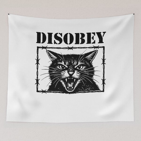 Item preview, Disobey Cat – Anarchy Cat - Funny Rebellion Quotes - Do Not Comply designed and sold by gunaone-design.