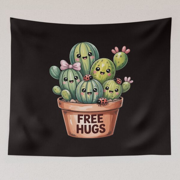 Item preview, Free Cactus hugs Cute cactus present Friendly designed and sold by lavethediso.