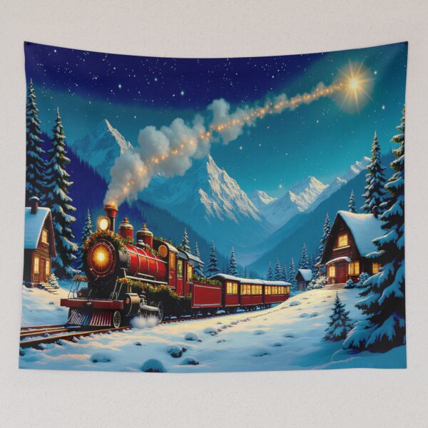 Item preview, Christmas Train in Snow – Festive Winter Railway Mug & Gift Design designed and sold by DigiArt8Design.