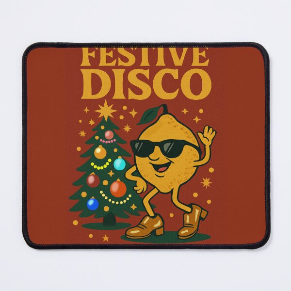 Item preview, Festive Disco Lemon Cyber Citrus Holiday Print by FELIA designed and sold by Felia001.