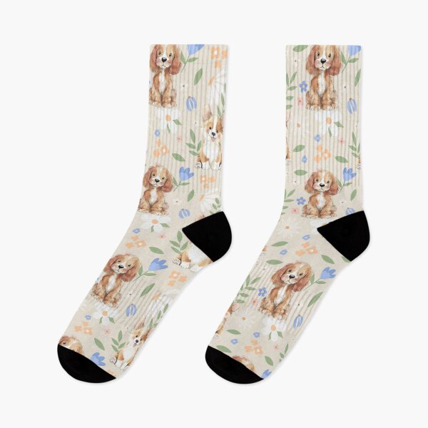 Item preview, Cute Corgi and Cocker Spaniel Puppy Nursery Pattern designed and sold by Big Day Out Designs.
