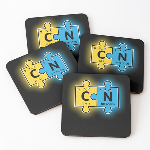 Item preview, Carbon Nitrogen Puzzle Couple – Cute Chemistry Love designed and sold by TalalosART.