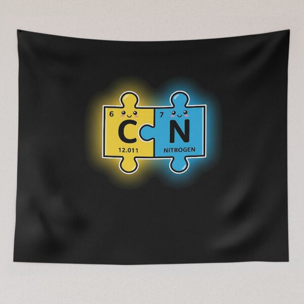 Item preview, Carbon Nitrogen Puzzle Couple – Cute Chemistry Love designed and sold by TalalosART.
