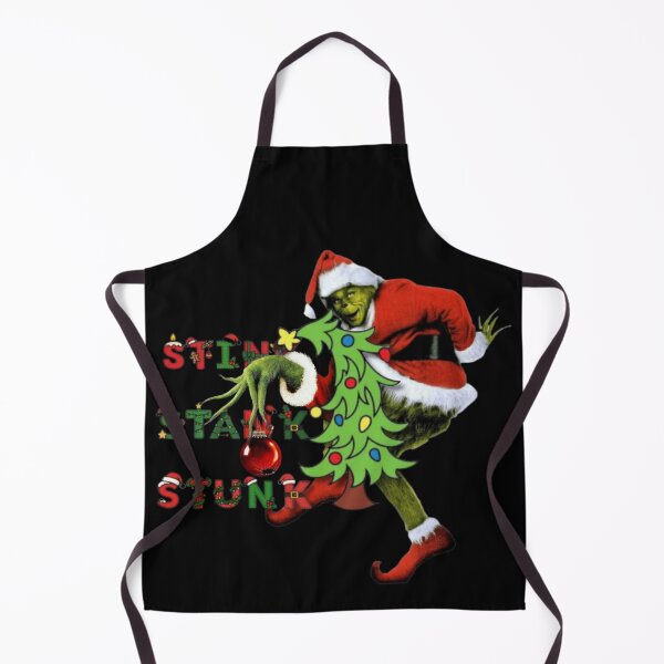 Item preview, Stink Stank Stunk Grinch in Santa Suit Behind Christmas Tree Design designed and sold by MakersFolly.