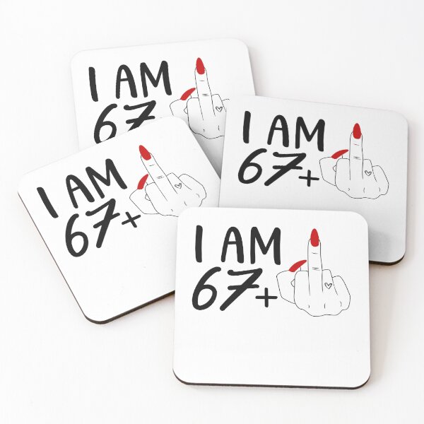 Item preview, I Am 67 Plus 1 Middle Finger Funny Math 67th Birthday designed and sold by gunaone-design.