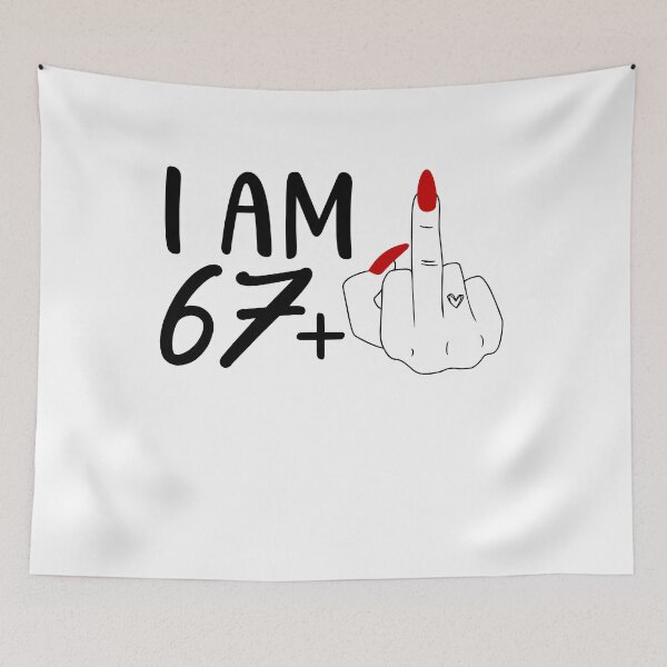 Item preview, I Am 67 Plus 1 Middle Finger Funny Math 67th Birthday designed and sold by gunaone-design.