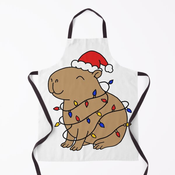 Item preview, Santabara tangled in Xmas lights Capybara designed and sold by EmeraldeaArt.