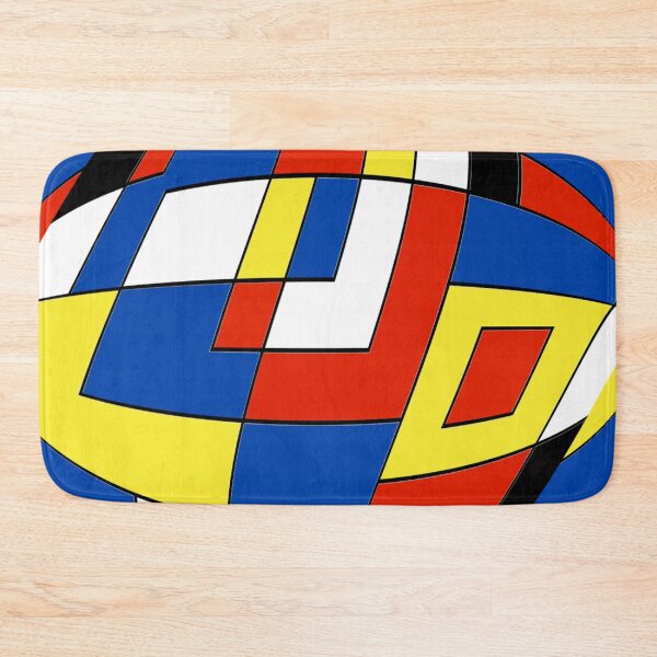 Item preview, Mondrian Inspired Abstract Geometric Art Modern Minimalist Sphere Color Block Design Red Blue Yellow Black White Pattern designed and sold by AnTartstudios.