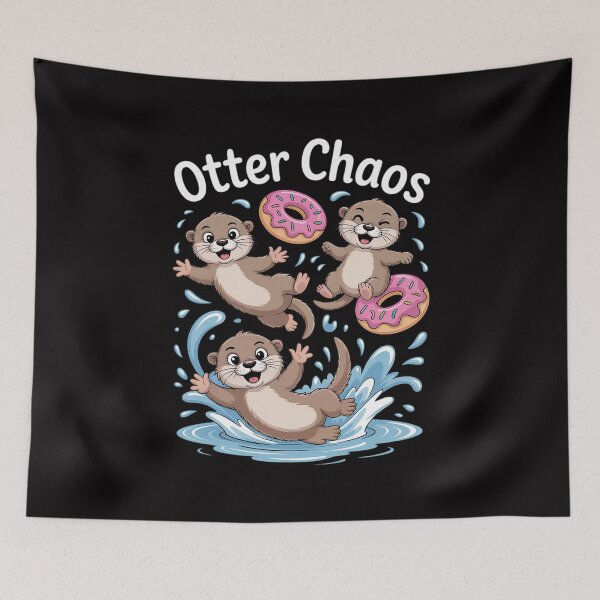 Item preview, Otter Chaos Bagel Fighting Sea Otters Pun Animal Lover designed and sold by Silicula.