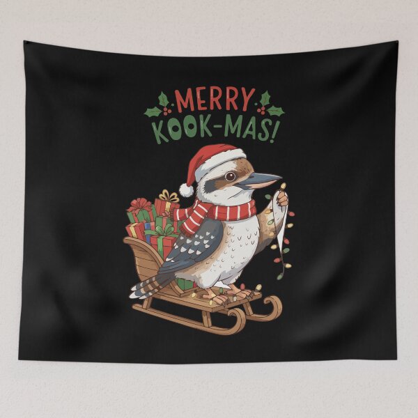Item preview, Xmas Kookaburra - Christmas kookaburra bird - Merry kook mas australian kookaburra designed and sold by Prtina.