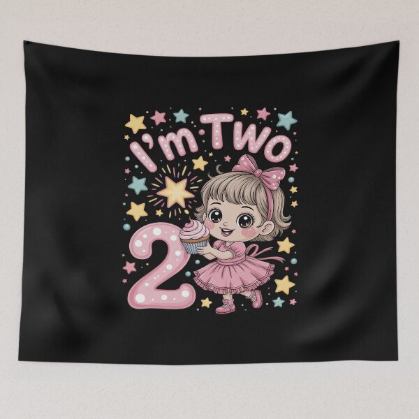 Item preview, Kids I’m Two Birthday Girl Cupcake 2nd Birthday designed and sold by EntroRhim.