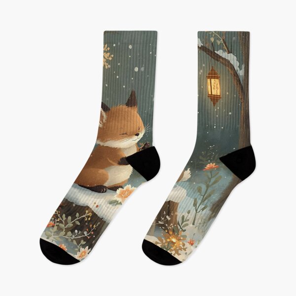 Item preview, New Year 2026 Woodland Fox & Bunny • Whimsical Frost Blossom Art designed and sold by WildlifeWhimsy.