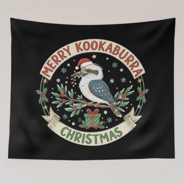 Item preview, Xmas Kookaburra - Christmas kookaburra bird - Merry kook mas australian kookaburra designed and sold by Prtina.