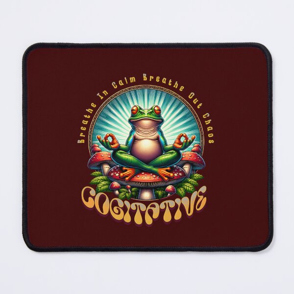 Item preview, Meditation Frog T-Shirt – Breathe In Calm Breathe Out Chaos Retro Psychedelic Yoga Design designed and sold by Hussenb.