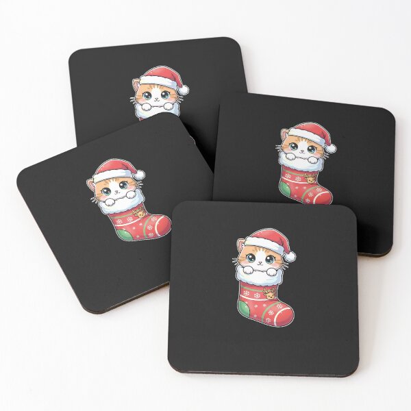 Item preview, Cute Santa Kitty in Christmas Stocking designed and sold by MOHITSALVI.