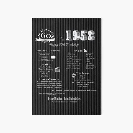 60 Years Old If Born In 1958 Fun Facts Poster For Party Canadian   Gbrf,5x7,f,540x540 Pad,450x450,f8f8f8.u6 