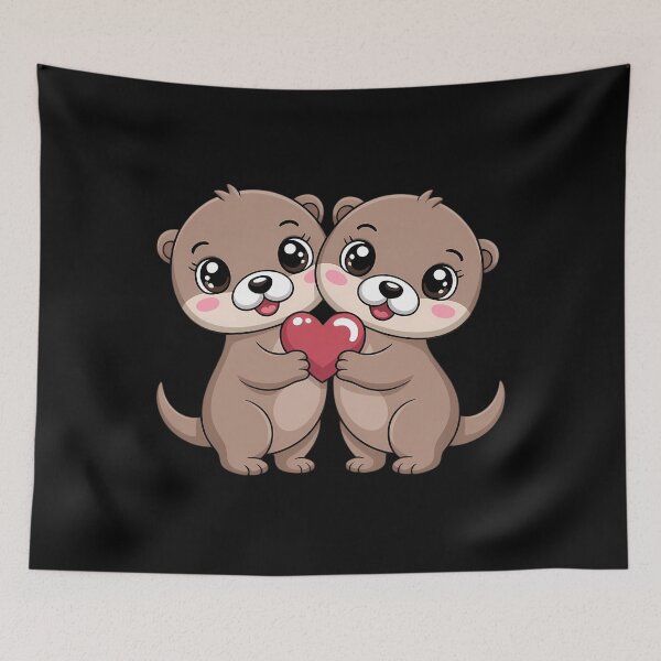 Item preview, Cute Love Otter Couple Valentine's Day designed and sold by CruelShadesSt.