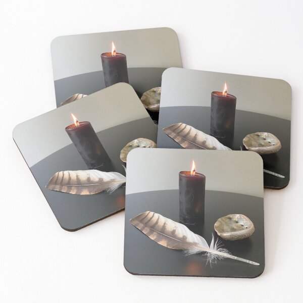 Item preview, Shell, Candle and Feather Still life Photograph designed and sold by Spirit Oracle Art.
