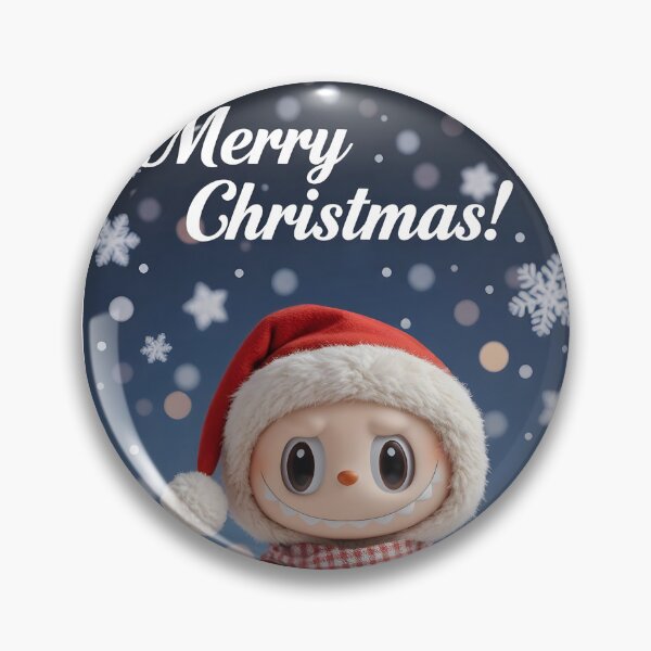 Item preview, Merry Christmas – Cute Labubu Creature in Santa Outfit in Snowy Scene designed and sold by EmeraldeaDesign.