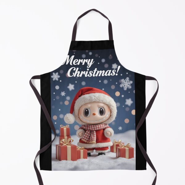 Item preview, Merry Christmas – Cute Labubu Creature in Santa Outfit in Snowy Scene designed and sold by EmeraldeaDesign.