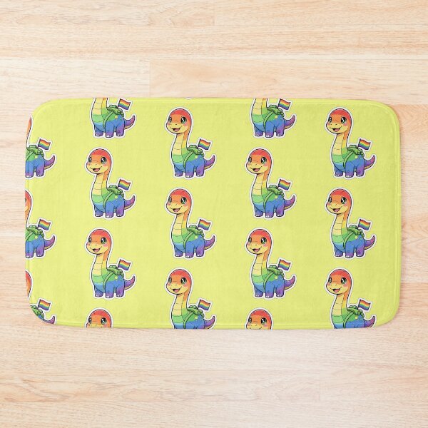 Item preview, Adorable Kawaii Rainbow Brontosaurus Dinosaur Carrying a Pride Flag Backpack Cute Dinosaur Sticker and Gift designed and sold by bvdesignart.