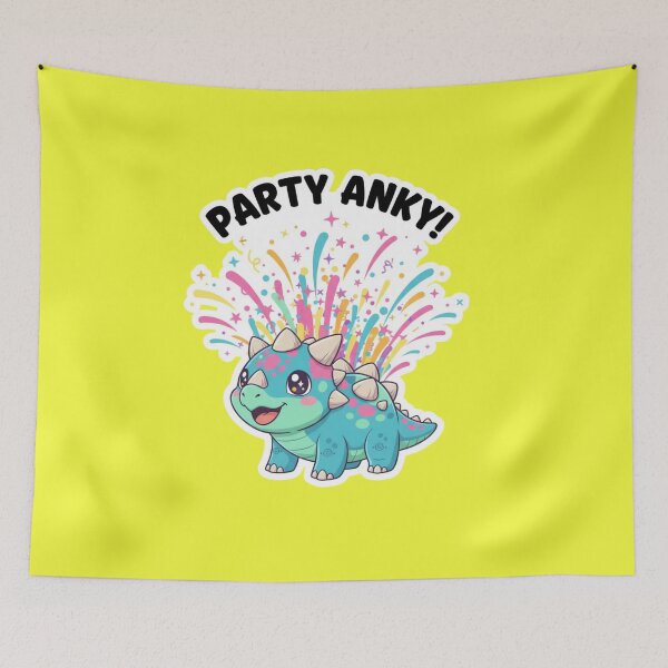 Item preview, Adorable Kawaii Chibi Ankylosaurus Dinosaur Party Anky with Confetti and Fun Celebration Cute Dinosaur Sticker and Birthday Gift designed and sold by bvdesignart.
