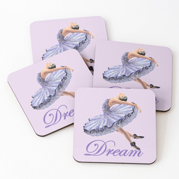 Item preview, DREAM - Elegant Ballerina Leaping- Ballet Themed Art in purple-blue designed and sold by ABG Inspirational Art.