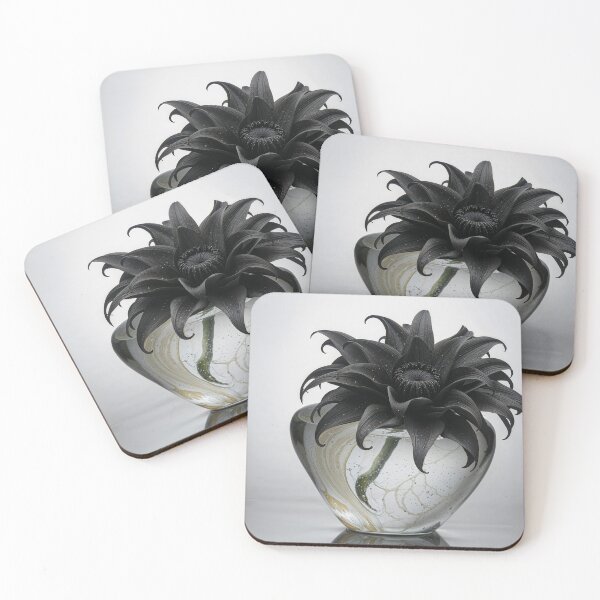 Item preview, Black Luxury Floral Glass Art designed and sold by NIVEX.