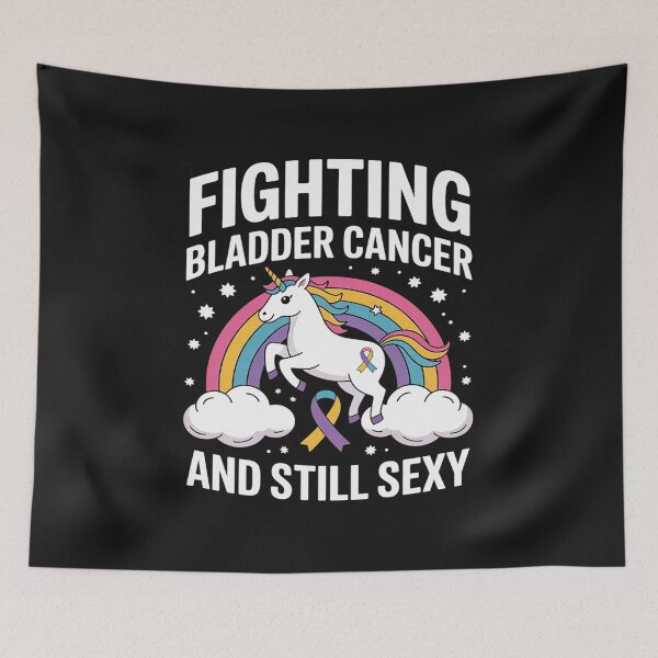 Item preview, Fighting Bladder Cancer Still Sexy Fighter Quote Unicorn designed and sold by GaryPacheco6.