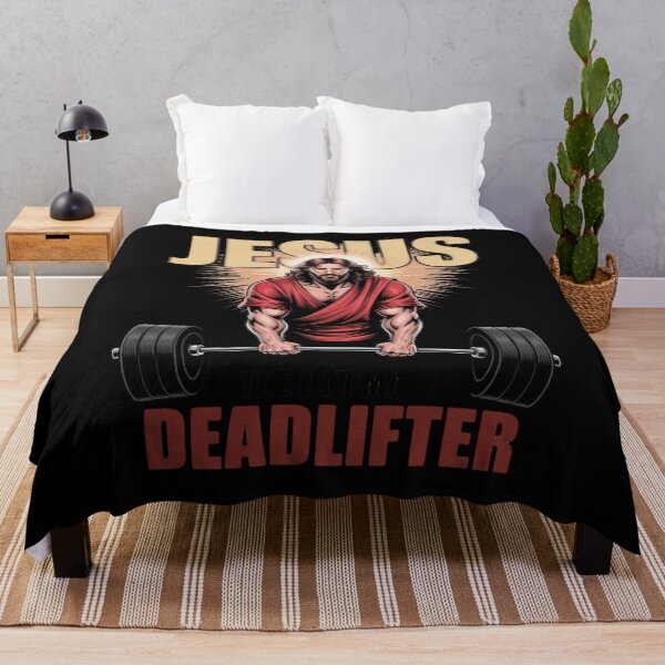 Item preview, Funny Christian Workout Jesus The Ultimate Deadlifter designed and sold by ShelFisher.