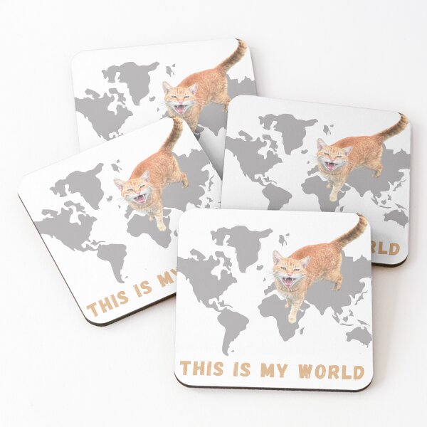 Item preview, This Is My World – Dominant Ginger Cat on World Map designed and sold by Zyrafiatko.