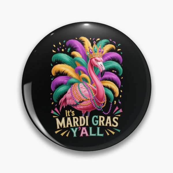 Item preview, Its Mardi Gras Y'all Flamingo designed and sold by AsteriskDatBArt.