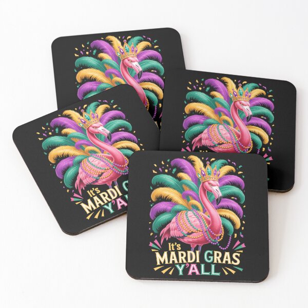 Item preview, Its Mardi Gras Y'all Flamingo designed and sold by AsteriskDatBArt.
