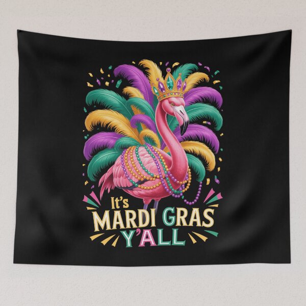 Item preview, Its Mardi Gras Y'all Flamingo designed and sold by AsteriskDatBArt.