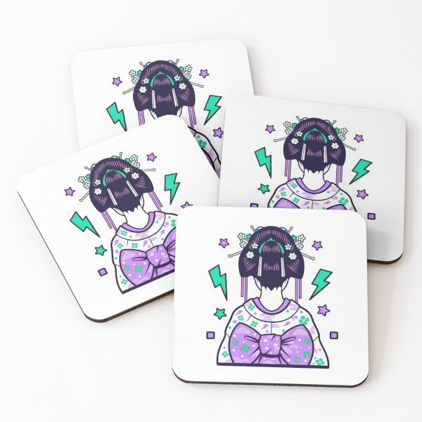 Item preview, Neon Purple Maiko Back View: Glancing Cyberpunk Kimono designed and sold by esterter.