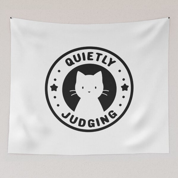 Item preview, Quietly Judging Cat White by Tobe Fonseca designed and sold by Tobe Fonseca®.