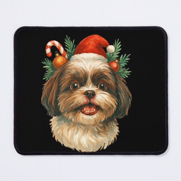Item preview, cute shih tzu dog Christmas designed and sold by GeniusPrint.