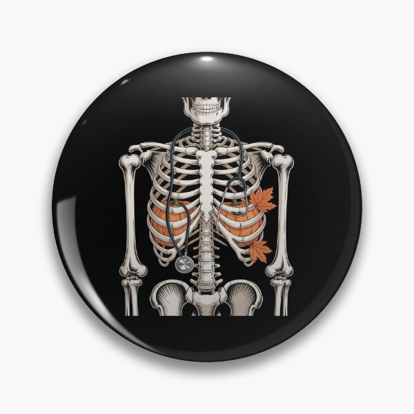 Item preview, Funny Pumpkin Rib Cage Skeleton Halloween Nurse Stethoscope designed and sold by Sandrhaus.