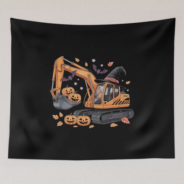 Item preview, Funny Pumpkin Excavator Halloween Excavator Witch designed and sold by Sandrhaus.