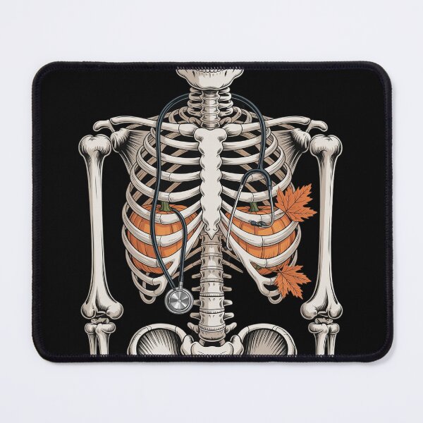 Item preview, Funny Pumpkin Rib Cage Skeleton Halloween Nurse Stethoscope designed and sold by Sandrhaus.