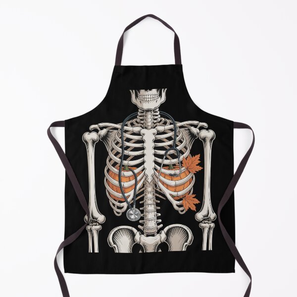 Item preview, Funny Pumpkin Rib Cage Skeleton Halloween Nurse Stethoscope designed and sold by Sandrhaus.