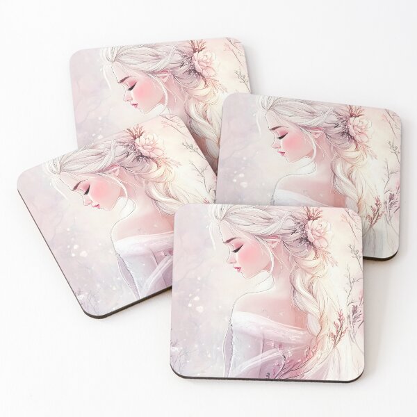Item preview, Princess in Frosty Pink Winter Wonderland Forest – Fairytale Wall Art designed and sold by ChuChiDesign.