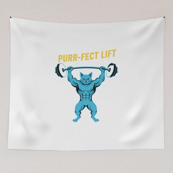 Item preview, Purrfect Lift Muscular Cat Gym Humor designed and sold by chattsuede.