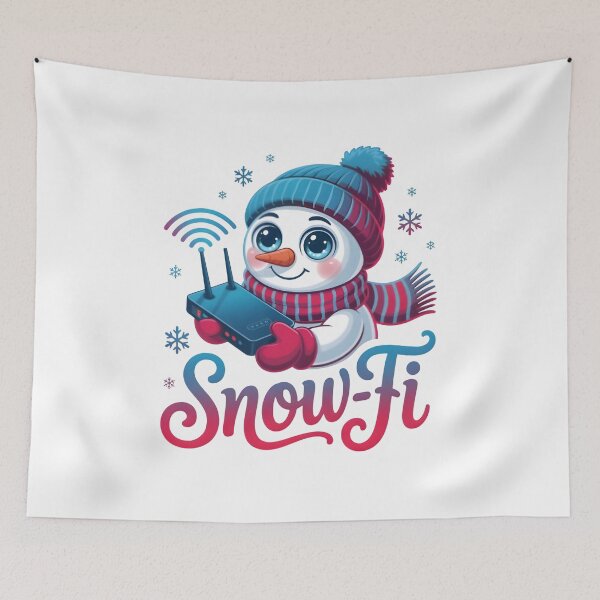 Item preview, Cute Snow-Fi Snowman – Funny Winter WiFi Pun Christmas Design designed and sold by SoftyDesigns.