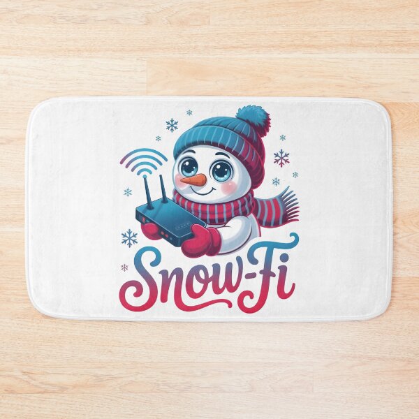 Item preview, Cute Snow-Fi Snowman – Funny Winter WiFi Pun Christmas Design designed and sold by SoftyDesigns.