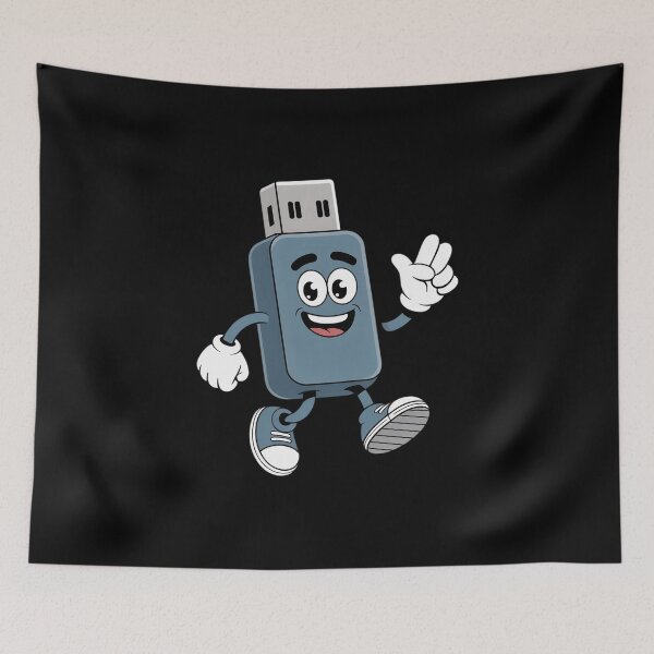 Item preview, Funny USB Face with Shoes for Tech Lovers designed and sold by Sandrhaus.