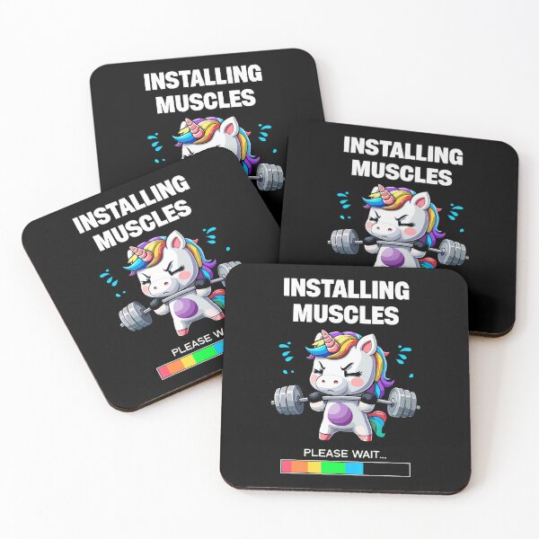 Item preview, Installing Muscles Funny Unicorn Workout Gym Weightlifting designed and sold by TommieJune.