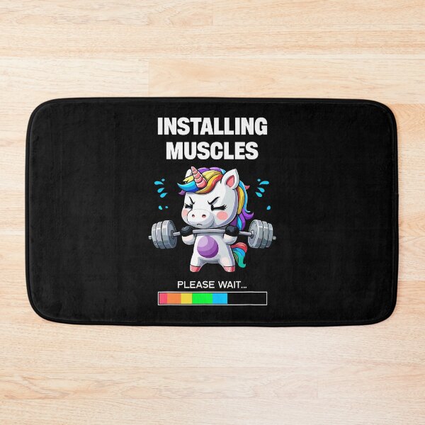 Item preview, Installing Muscles Funny Unicorn Workout Gym Weightlifting designed and sold by TommieJune.