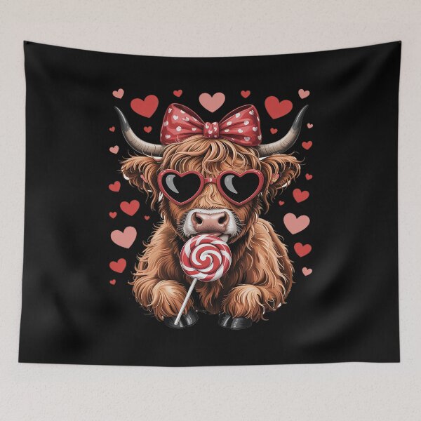Item preview, Cute Lollipop Highland Cow Valentine's Day red Hearth designed and sold by SIGORDESIGN.