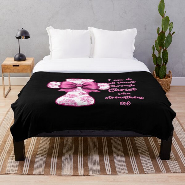 Artikelvorschau, Ich kann alles durch Christus tun. Rosa Toile Kreuz und Bogen entworfen und verkauft von RuthSheila.